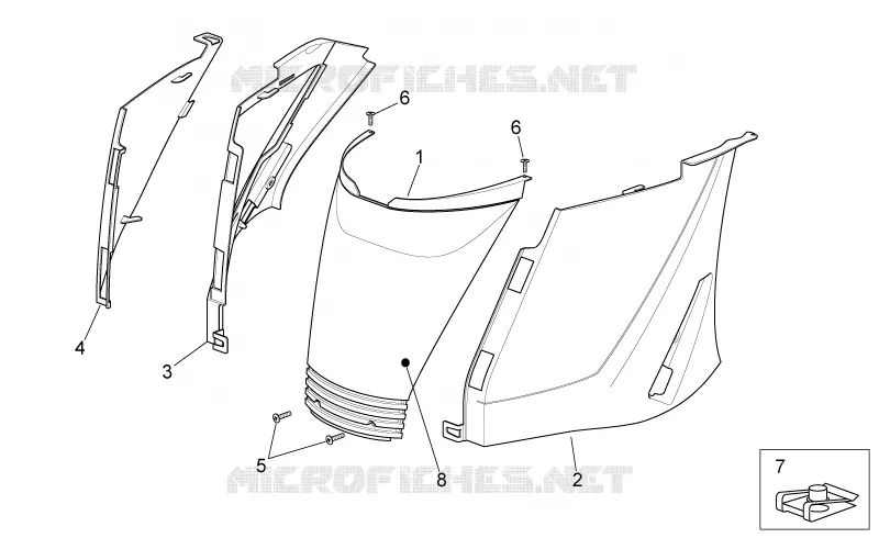 Carrosserie posterieure I Aprilia APRILIA-SCOOTER 200 SPORT-CITY 2010  Sport City Cube carb E3