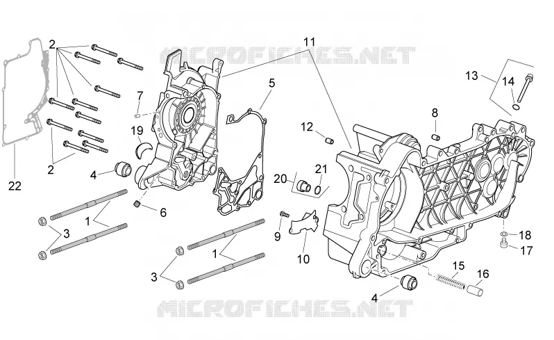 Carter moteur Aprilia APRILIA-SCOOTER 125 SPORT-CITY 2010  Sport City Cube carb E3