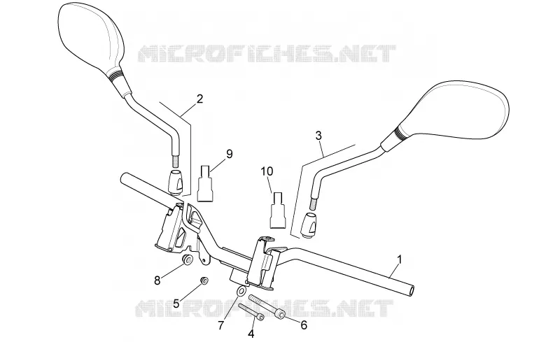 Guidon Aprilia APRILIA-SCOOTER 125 SPORT-CITY 2008  Sport City Cube carb E3
