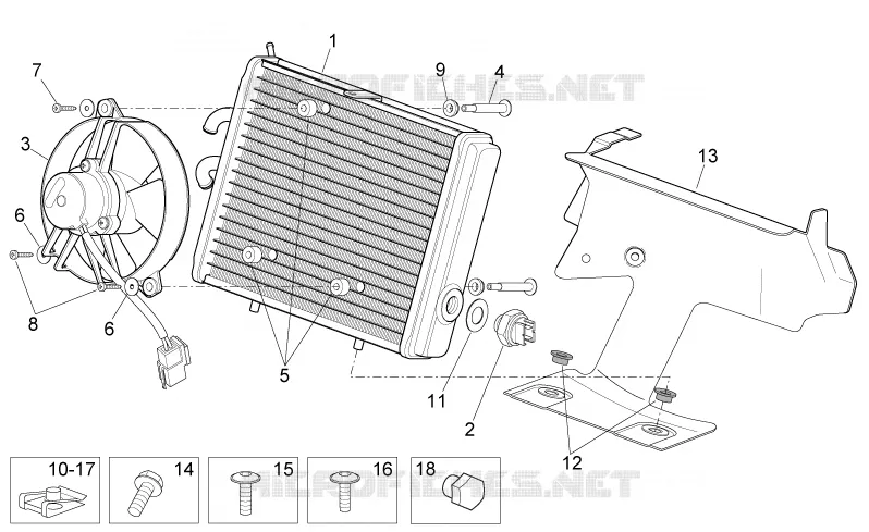 Radiateur Aprilia APRILIA-SCOOTER 125 SPORT-CITY 2010  Sport City Cube carb E3