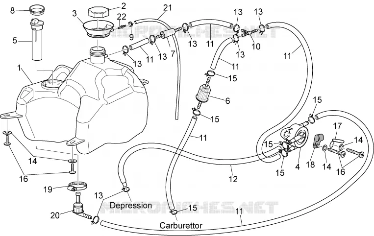 Réservoir essence Aprilia APRILIA-SCOOTER 200 SPORT-CITY 2010  Sport City Cube carb E3