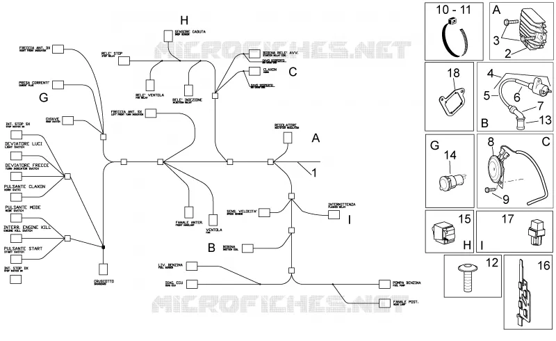 Circuit electrique I Aprilia APRILIA-SCOOTER 250 SPORT-CITY 2010  Sport City Cube IE E3