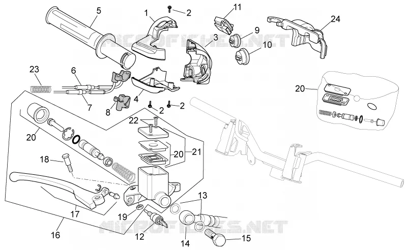 Commandes dte Aprilia APRILIA-SCOOTER 300 SPORT-CITY 2009  Sport City Cube IE E3