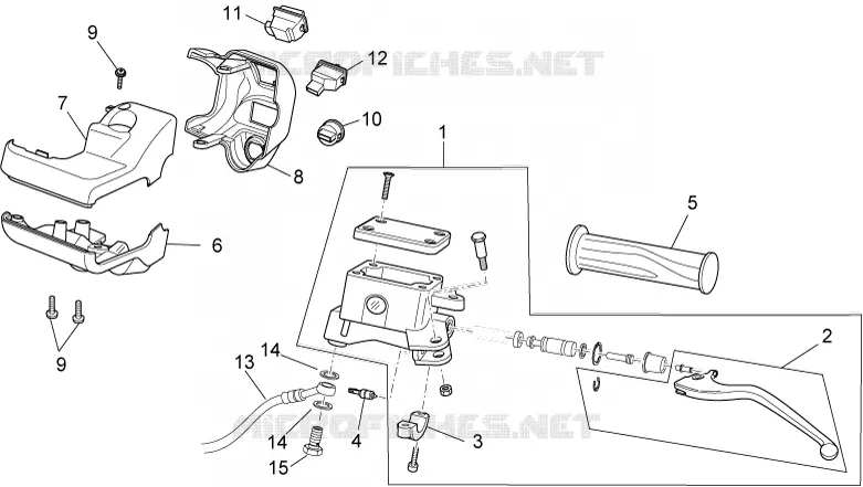 Commandes gche Aprilia APRILIA-SCOOTER 250 SPORT-CITY 2012  Sport City Cube IE E3