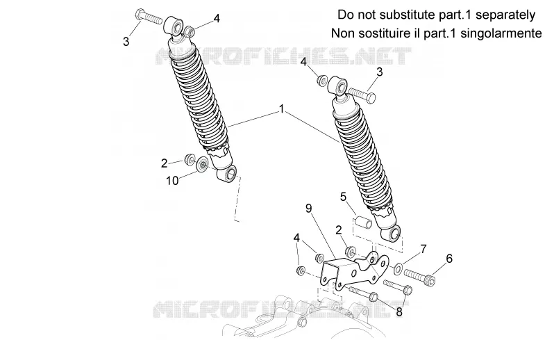 Suspension arriere Aprilia APRILIA-SCOOTER 300 SPORT-CITY 2008  Sport City Cube IE E3