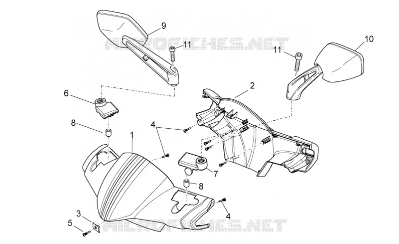 Carrosserie av. II Aprilia APRILIA-SCOOTER 125 SPORT-CITY 2008  Sport City ONE 4T E3