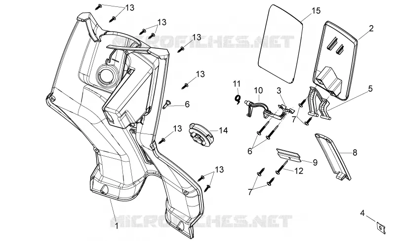 Carrosserie centrale I Aprilia APRILIA-SCOOTER 125 SPORT-CITY 2010  Sport City ONE 4T E3