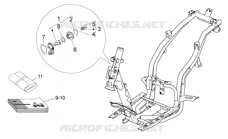 Kit serrure Aprilia APRILIA-SCOOTER 125 SPORT-CITY 2008  Sport City ONE 4T E3