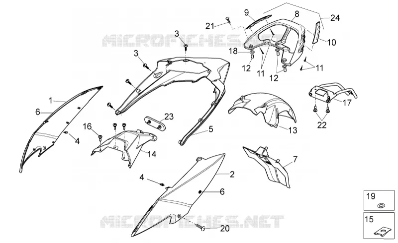 Carrosserie posterieure Aprilia APRILIA-SCOOTER 50 SPORT-CITY 2009  Sport City ONE 4T 2V E2
