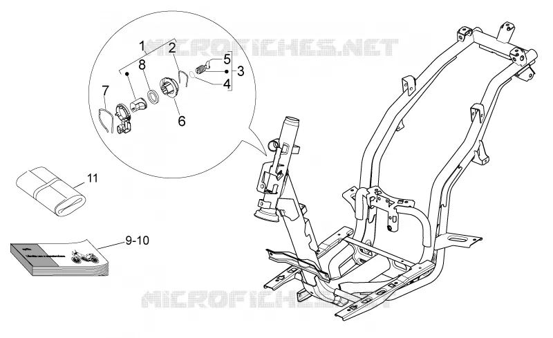 Kit serrure Aprilia APRILIA-SCOOTER 50 SPORT-CITY 2008  Sport City ONE 4T 2V E2