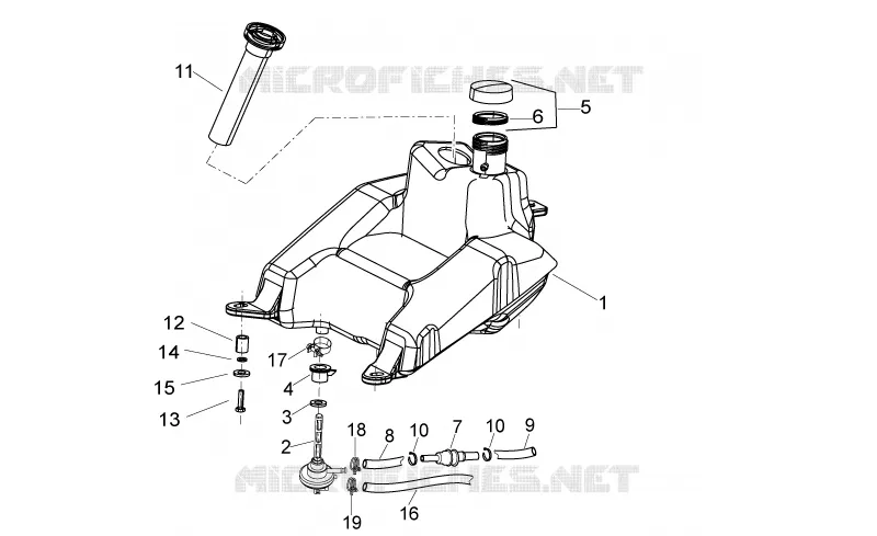Réservoir essence Aprilia APRILIA-SCOOTER 50 SPORT-CITY 2010  Sport City ONE 4T 2V E2