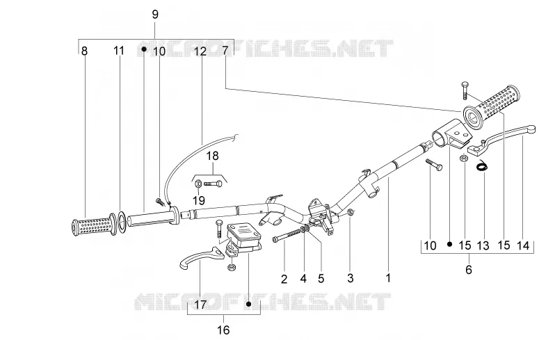 Guidon Aprilia APRILIA-SCOOTER 50 SPORT-CITY 2011  Sport City ONE 4T 4V