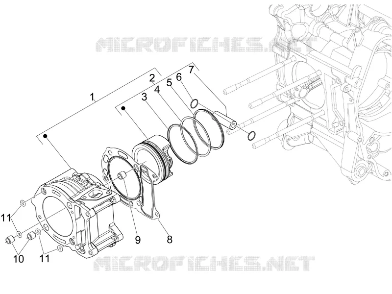 Groupe cylindre-piston-axe Aprilia APRILIA-SCOOTER 300 SR 2012  SR MAX