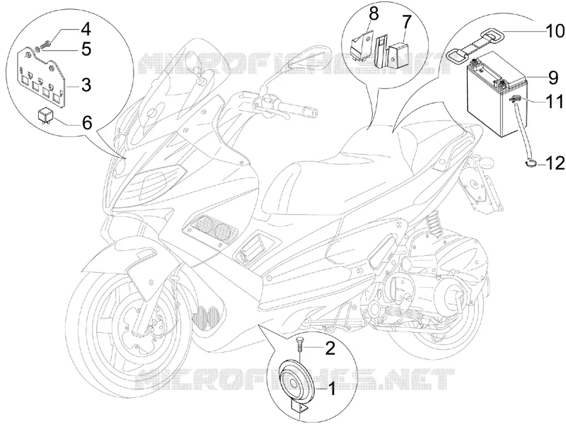 Relais - Batterie - Avertisseur sonore Aprilia APRILIA-SCOOTER 300 SR 2013  SR MAX
