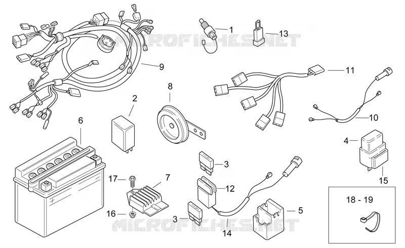 Circuit electrique Aprilia APRILIA-SCOOTER 50 SR 2000  SR AIR