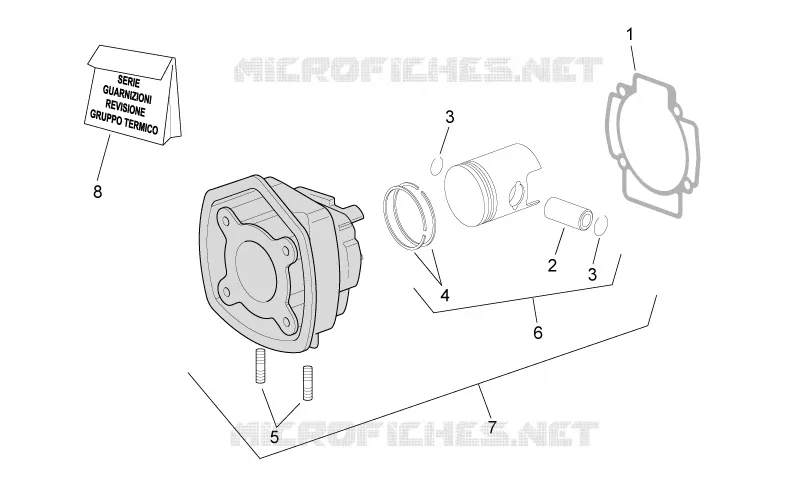 Cylindre av.piston Aprilia APRILIA-SCOOTER 50 SR 2014  SR carb.