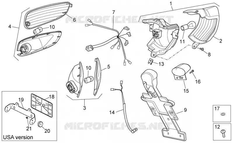 Feux arriere Aprilia APRILIA-SCOOTER 50 SR 2014  SR carb.