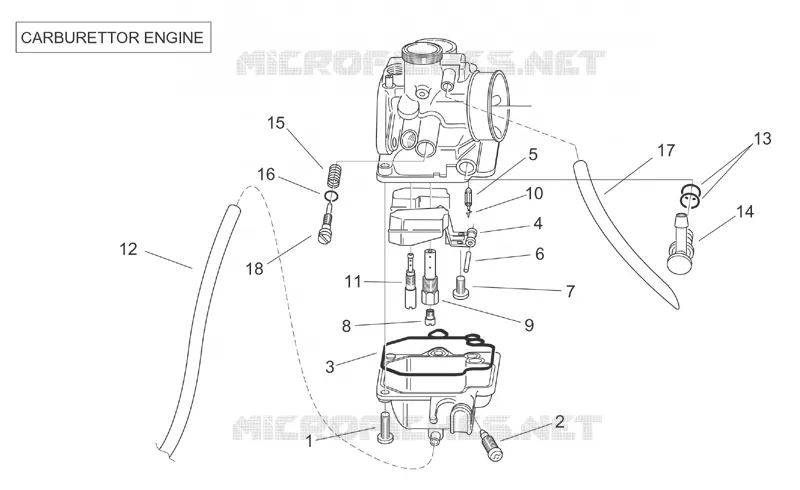 Carburateur II Aprilia APRILIA-SCOOTER 50 SR 2003  SR H2O (Ditech+Carb.)