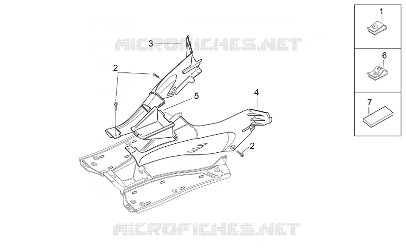 Carrosserie centrale I Aprilia APRILIA-SCOOTER 50 SR 2001  SR H2O (Ditech+Carb.)