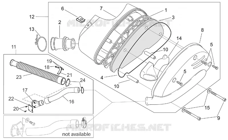 Corps filtre Aprilia APRILIA-SCOOTER 50 SR 2003  SR H2O (Ditech+Carb.)