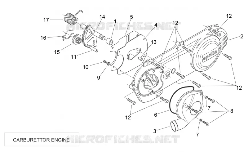 Couvercle transmission (Carburateur) Aprilia APRILIA-SCOOTER 50 SR 2002  SR H2O (Ditech+Carb.)