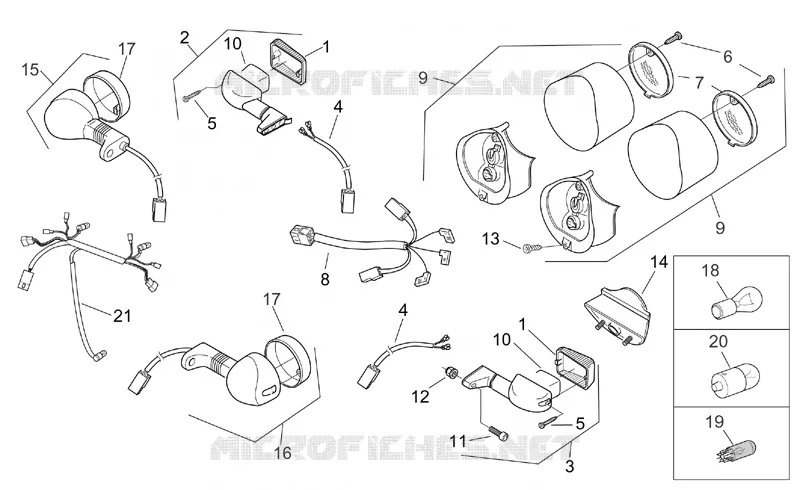 Feux arriere Aprilia APRILIA-SCOOTER 50 SR 2003  SR H2O (Ditech+Carb.)