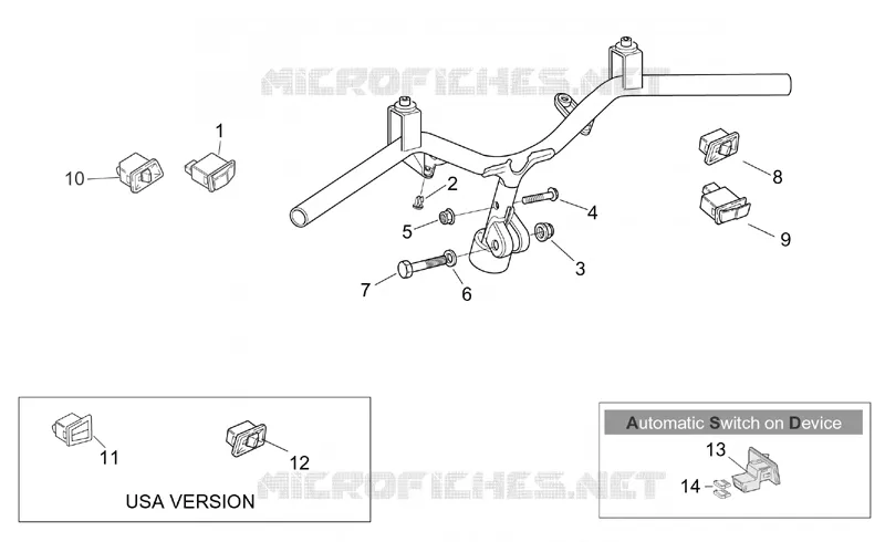 Guidon - Boutons Aprilia APRILIA-SCOOTER 50 SR 2002  SR H2O (Ditech+Carb.)