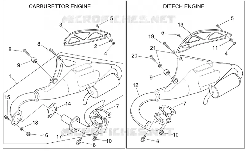 Pot d'échappement Aprilia APRILIA-SCOOTER 50 SR 2001  SR H2O (Ditech+Carb.)
