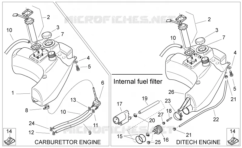 Réservoir essence Aprilia APRILIA-SCOOTER 50 SR 2004  SR H2O (Ditech+Carb.)