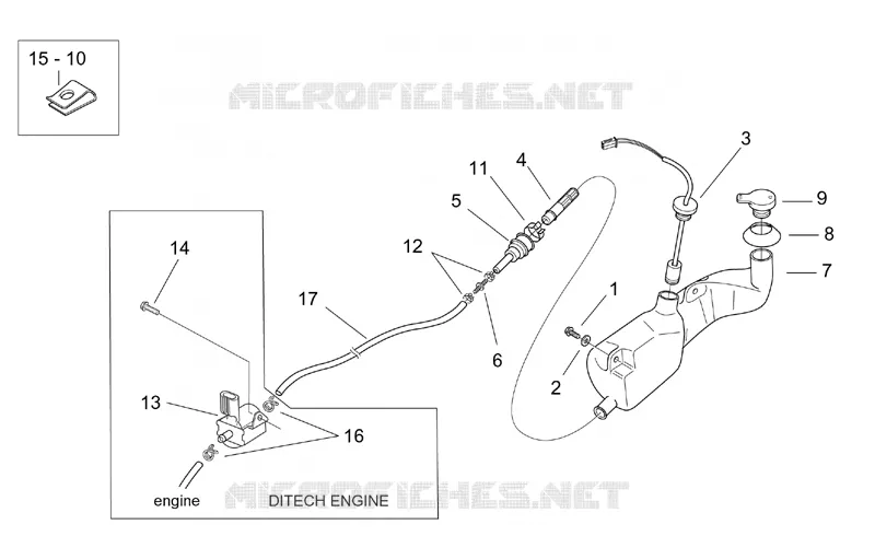 Réservoir  huile Aprilia APRILIA-SCOOTER 50 SR 2002  SR H2O (Ditech+Carb.)