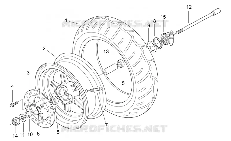 Roue Av. Aprilia APRILIA-SCOOTER 50 SR 2004  SR H2O (Ditech+Carb.)