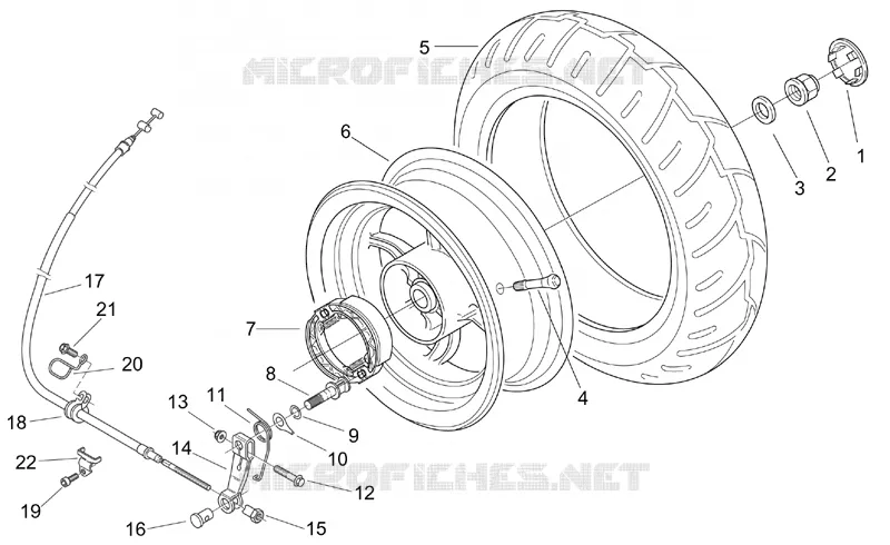 Roue posterieure - F.T. Aprilia APRILIA-SCOOTER 50 SR 2000  SR H2O (Ditech+Carb.)
