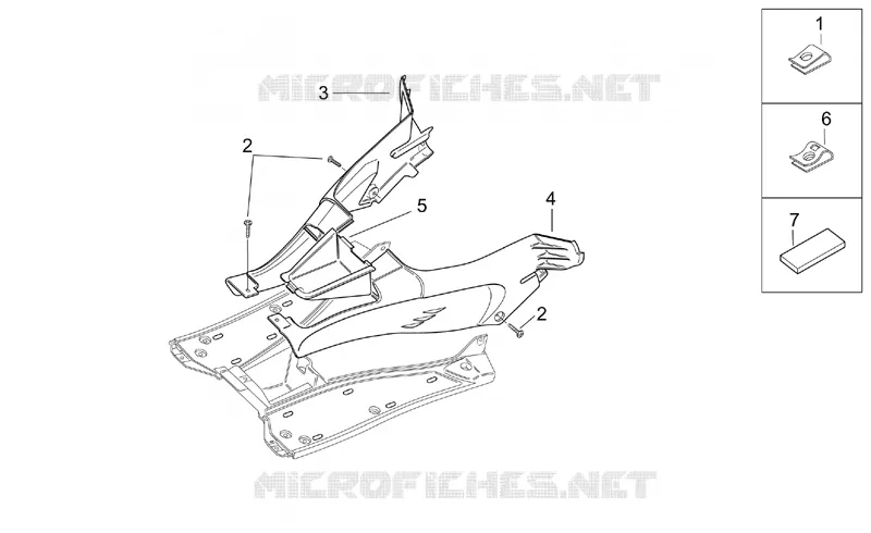 Carrosserie centrale I Aprilia APRILIA-SCOOTER 50 SR 2003  SR H2O (Ditech E2)