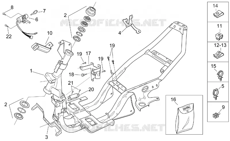 Chassis Aprilia APRILIA-SCOOTER 50 SR 2003  SR H2O (Ditech E2)