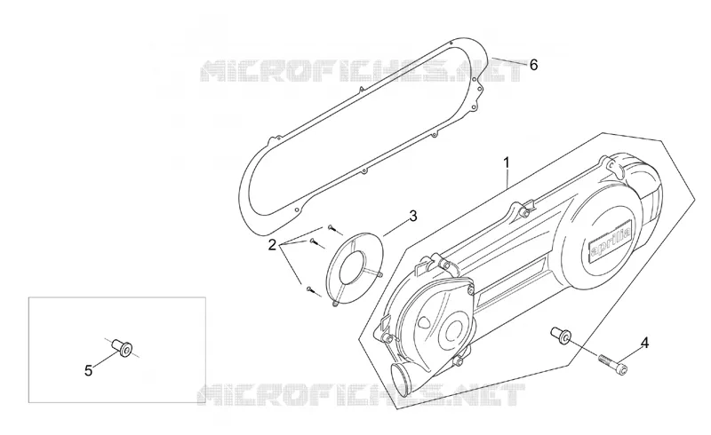 Couvercle transmission (Ditech) Aprilia APRILIA-SCOOTER 50 SR 2002  SR H2O (Ditech E2)