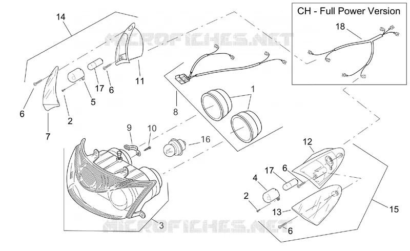 Feux avant Aprilia APRILIA-SCOOTER 50 SR 2004  SR H2O (Ditech E2)