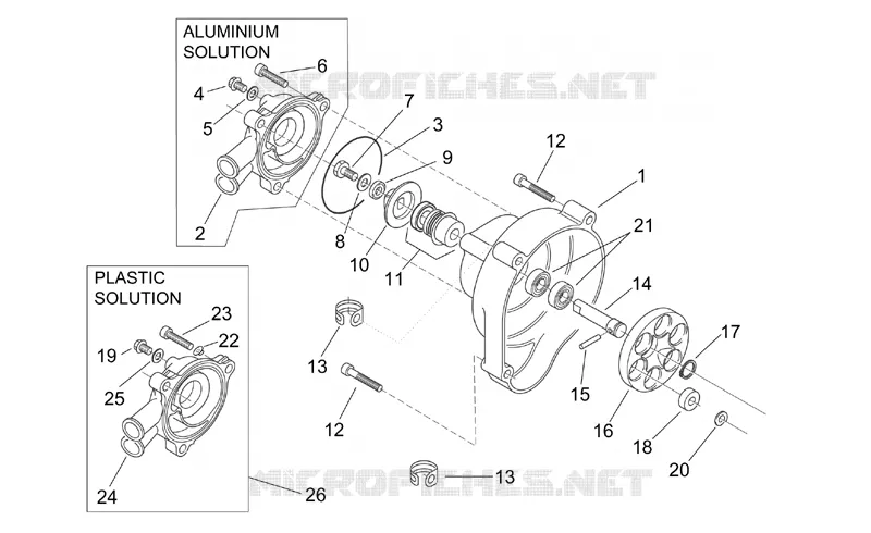 Pompe à eau Aprilia APRILIA-SCOOTER 50 SR 2002  SR H2O (Ditech E2)