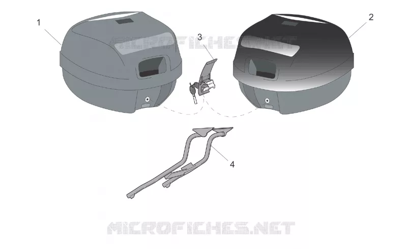 Acc. - Top cases, valises lat Aprilia APRILIA-SCOOTER 50 SR 2007  SR H2O (IE+Carb.)