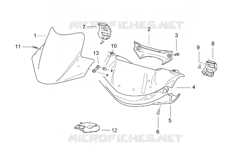 Carrosserie av. I Aprilia APRILIA-SCOOTER 50 SR 2003  SR H2O (IE+Carb.)