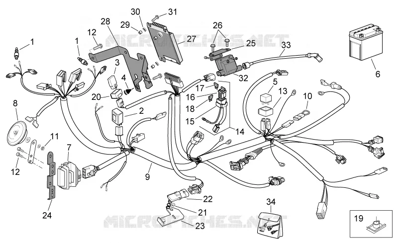 Circuit electrique I Aprilia APRILIA-SCOOTER 50 SR 2004  SR H2O (IE+Carb.)