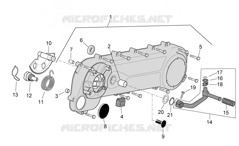 Couvercle transmission Aprilia APRILIA-SCOOTER 50 SR 2008  SR H2O (IE+Carb.)