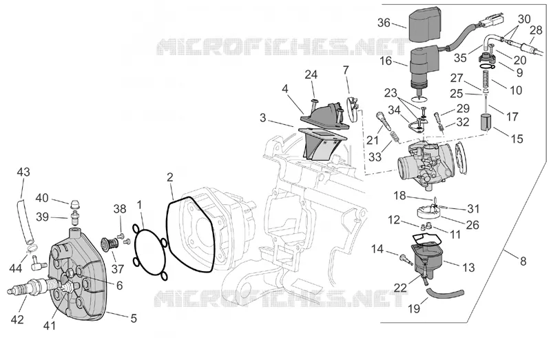 Culasse/Carburateur Aprilia APRILIA-SCOOTER 50 SR 2012  SR H2O (IE+Carb.)