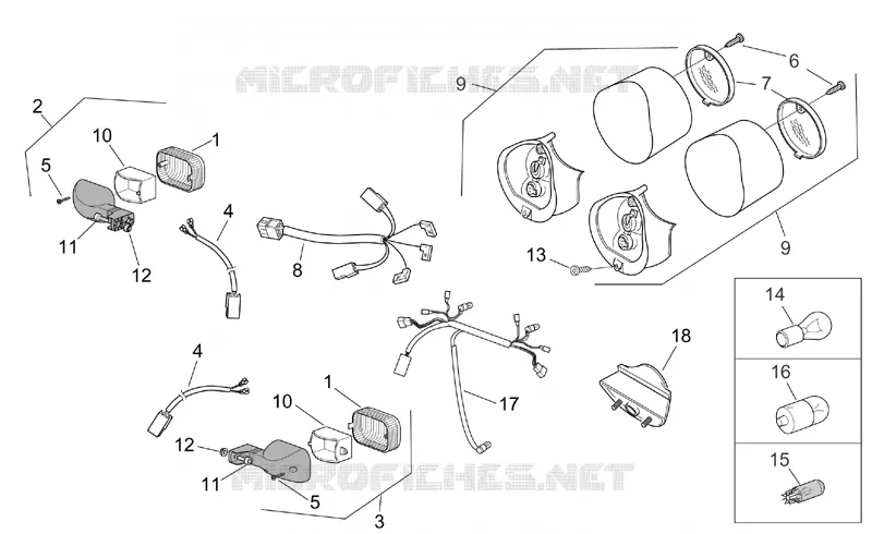 Feux arriere Aprilia APRILIA-SCOOTER 50 SR 2006  SR H2O (IE+Carb.)
