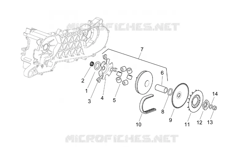 Variateur Aprilia APRILIA-SCOOTER 50 SR 2011  SR H2O (IE+Carb.)