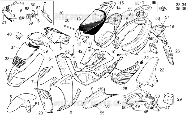 Carrosserie Aprilia APRILIA-SCOOTER 50 SR 1995  SR H2O