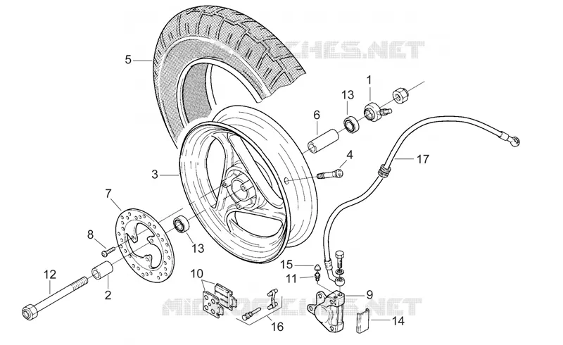 Roue Av. Aprilia APRILIA-SCOOTER 50 SR 1996  SR H2O