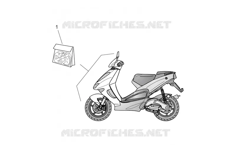 Décal série carrosserie av. Aprilia APRILIA-SCOOTER 50 SR 1997  SR H2O