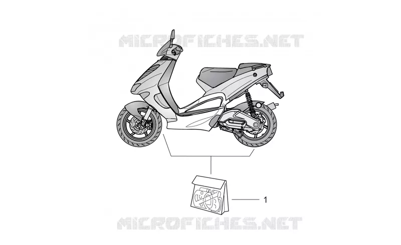 Décal série carrosserie cent. Aprilia APRILIA-SCOOTER 50 SR 1999  SR H2O