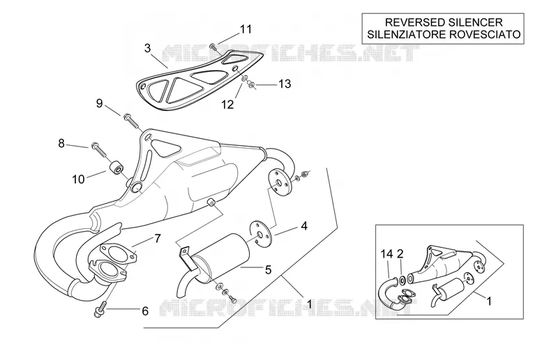 Groupe echapp.  RAC  Aprilia APRILIA-SCOOTER 50 SR 1998  SR H2O