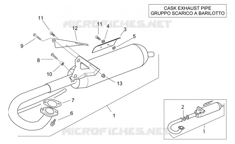 Groupe echappement  BAR  Aprilia APRILIA-SCOOTER 50 SR 1997  SR H2O
